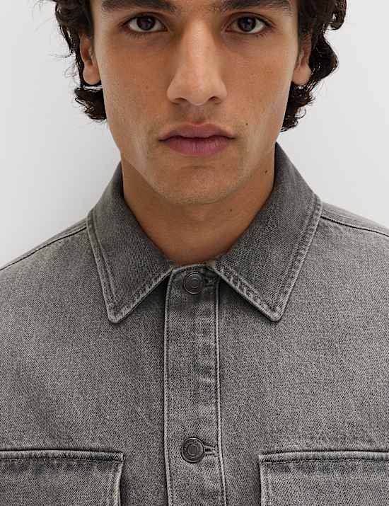 Pure Cotton Denim Overshirt