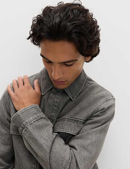 Pure Cotton Denim Overshirt