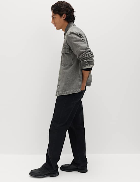 Pure Cotton Denim Overshirt