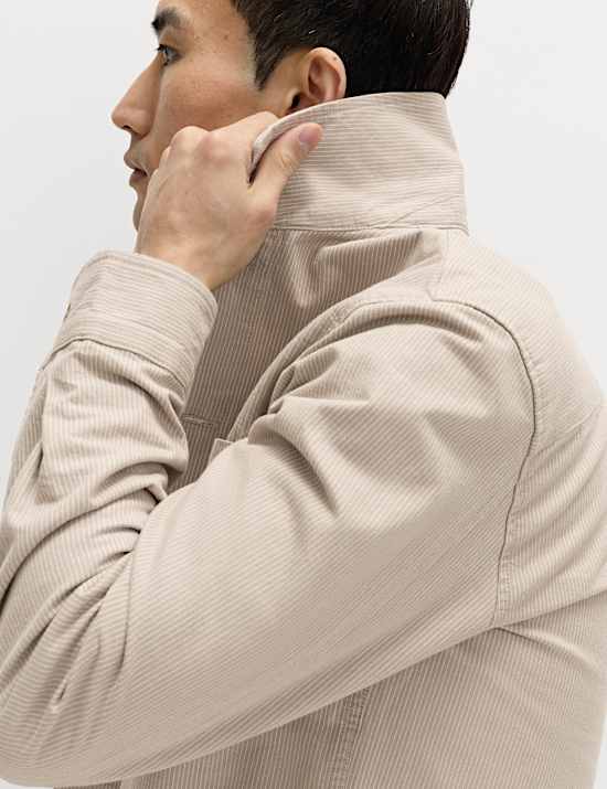 Pure Cotton Striped Overshirt