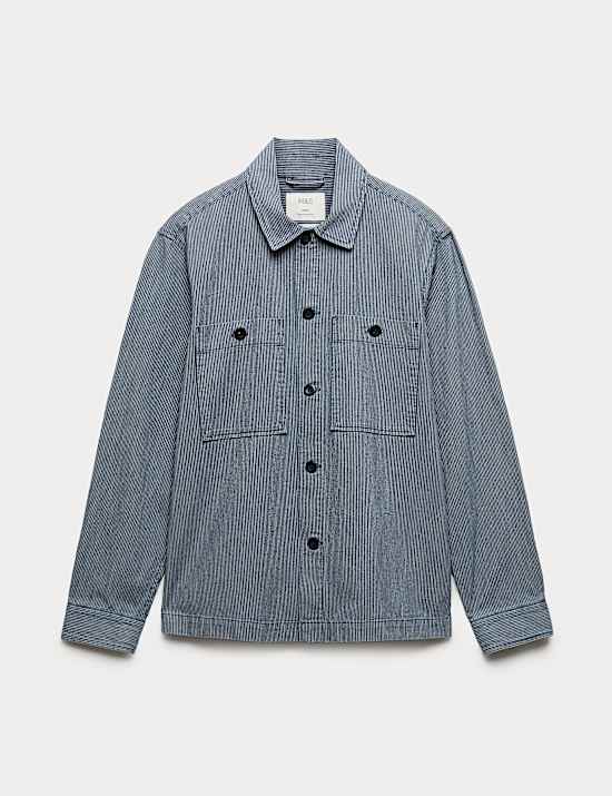 Pure Cotton Striped Overshirt