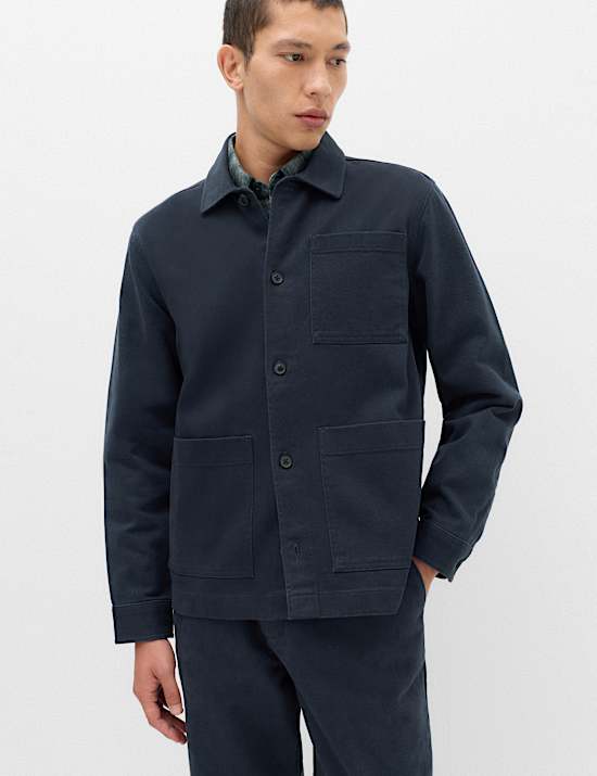Regular Fit Pure Cotton Twill Overshirt