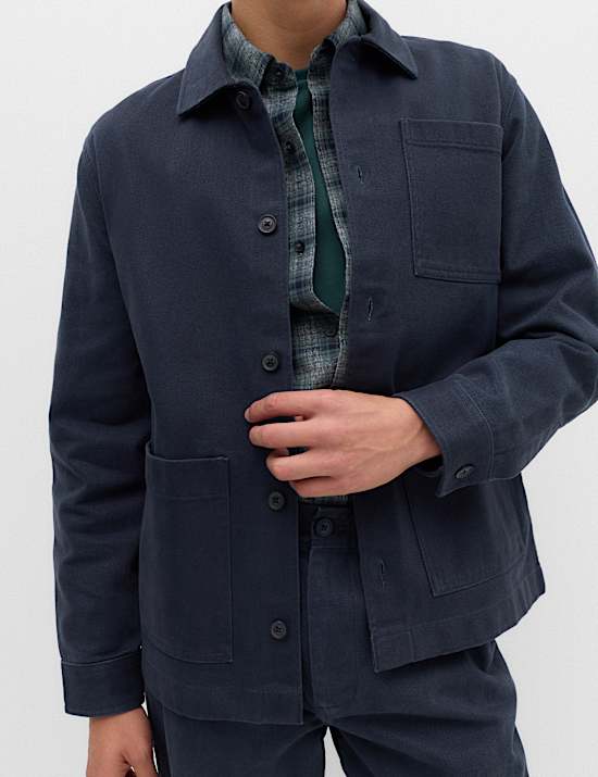 Regular Fit Pure Cotton Twill Overshirt