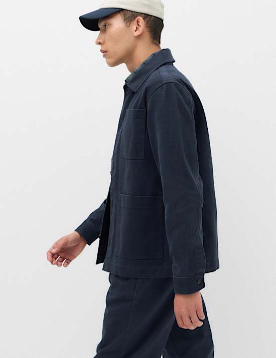 Regular Fit Pure Cotton Twill Overshirt