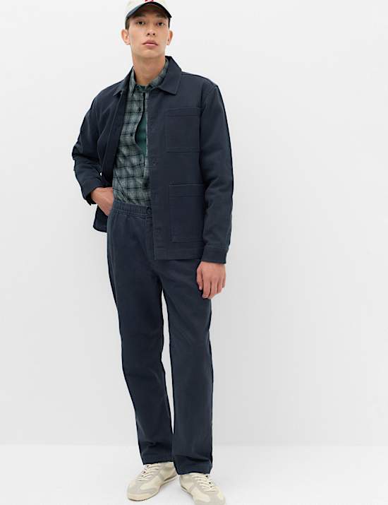 Regular Fit Pure Cotton Twill Overshirt