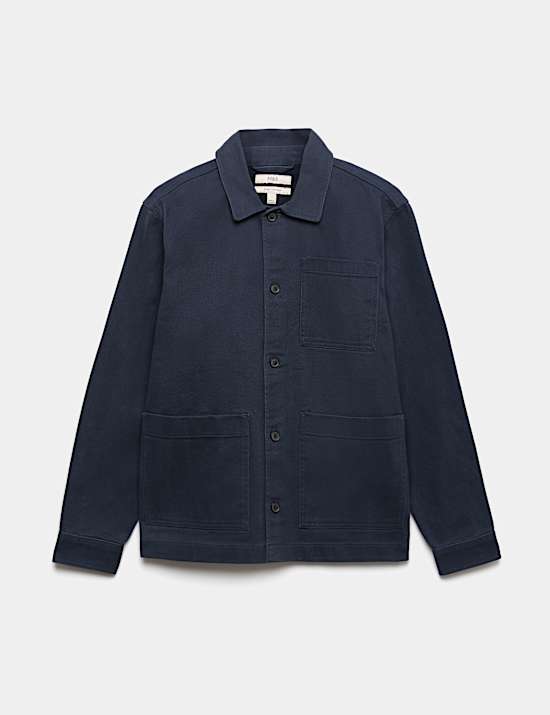Normal geschnittenes Overshirt aus reiner Baumwolle