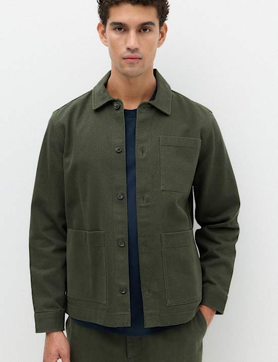 Regular Fit Pure Cotton Twill Overshirt