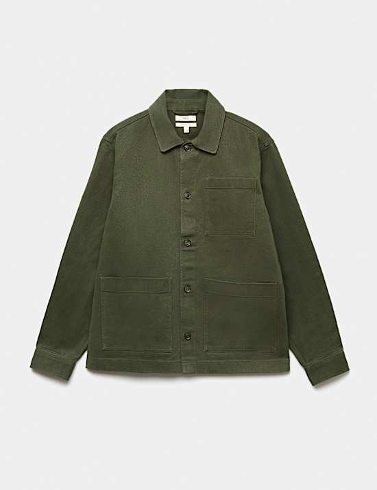 Regular Fit Pure Cotton Twill Overshirt