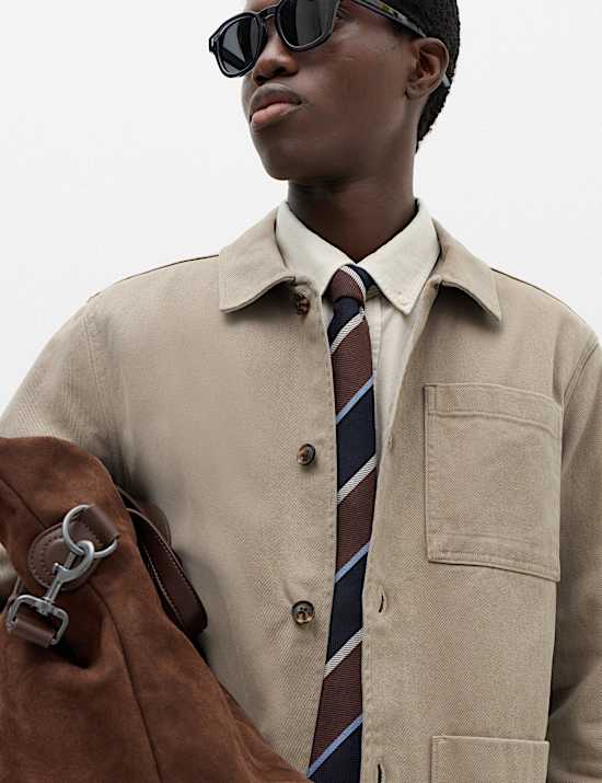 Regular Fit Pure Cotton Twill Overshirt