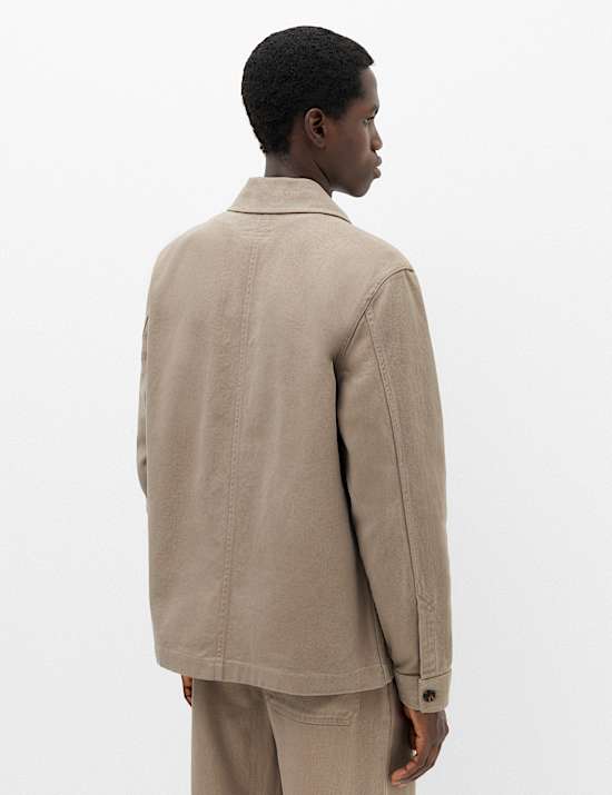 Regular Fit Pure Cotton Twill Overshirt