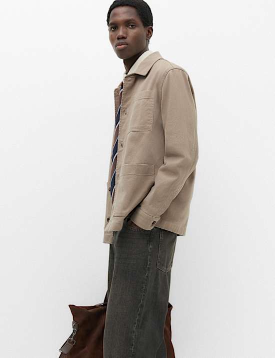 Regular Fit Pure Cotton Twill Overshirt