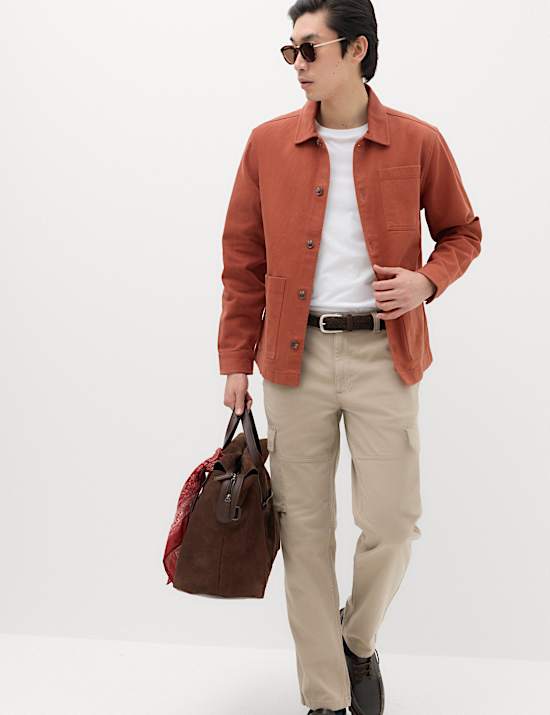 Regular Fit Pure Cotton Twill Overshirt