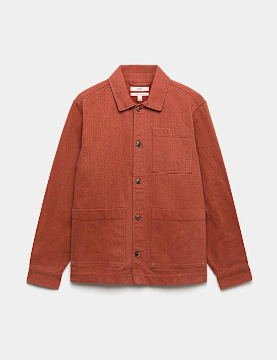 Regular Fit Pure Cotton Twill Overshirt