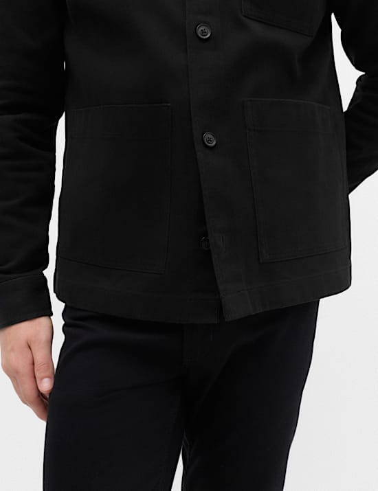 Regular Fit Pure Cotton Twill Overshirt