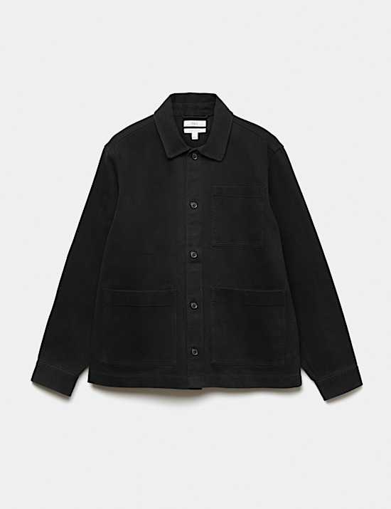 Regular Fit Pure Cotton Twill Overshirt