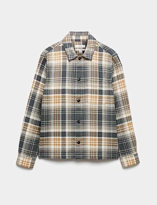 Pure Cotton Checked Overshirt