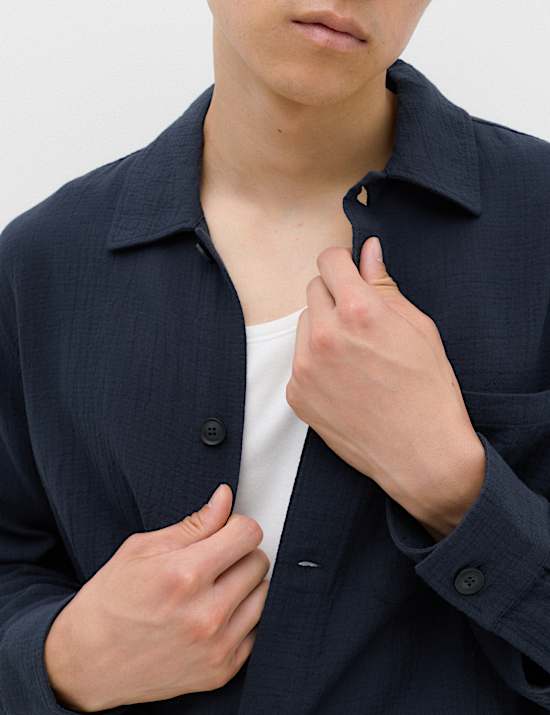 Pure Cotton Double Cloth Overshirt