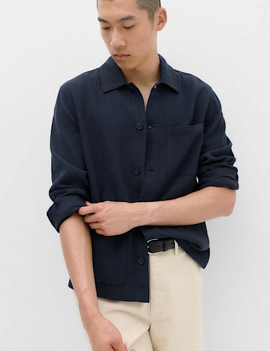 Pure Cotton Double Cloth Overshirt