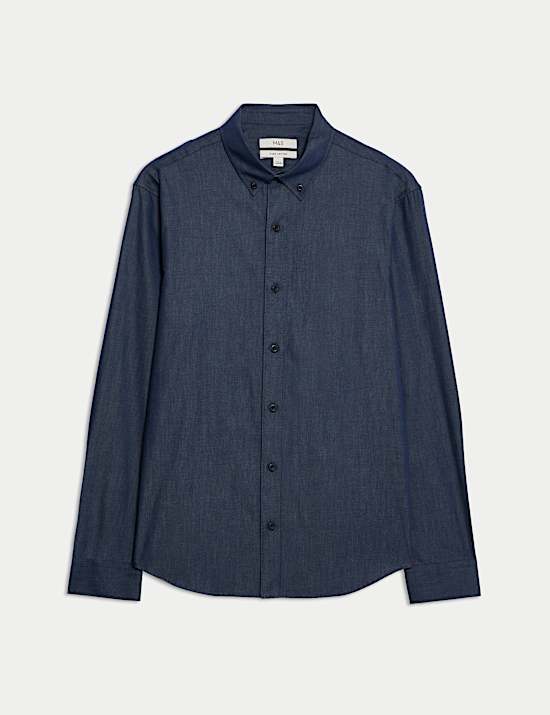 Regular Fit Easy Iron Denim Shirt