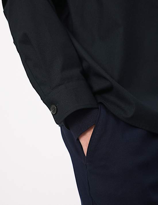 Πουκάμισο-πανωφόρι με κανονική εφαρμογή από σύμμεικτο μαλλί