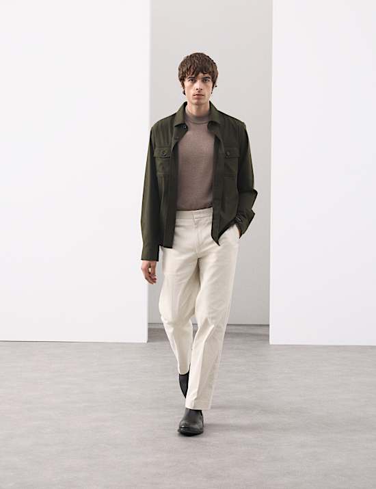 Regular Fit Wool Blend Overshirt