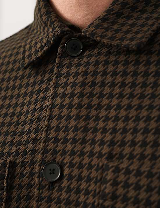 Pure Cotton Puppytooth Overshirt
