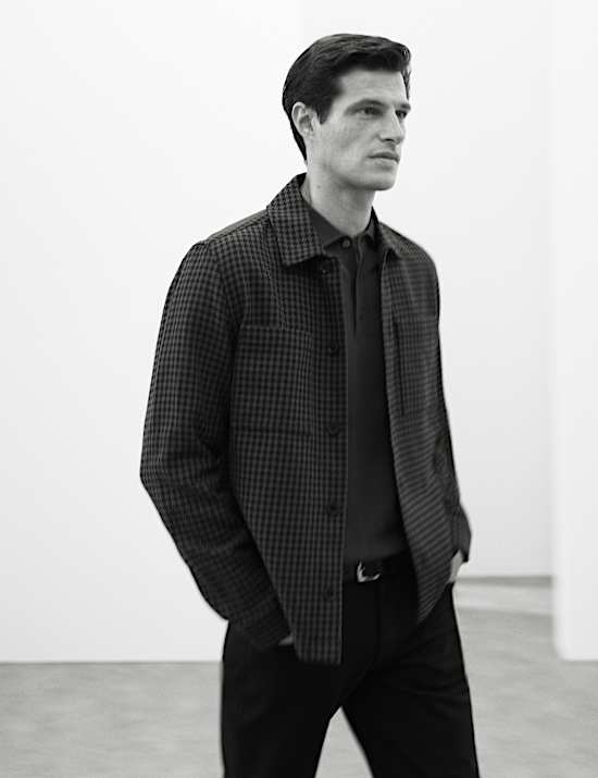 Pure Cotton Puppytooth Overshirt