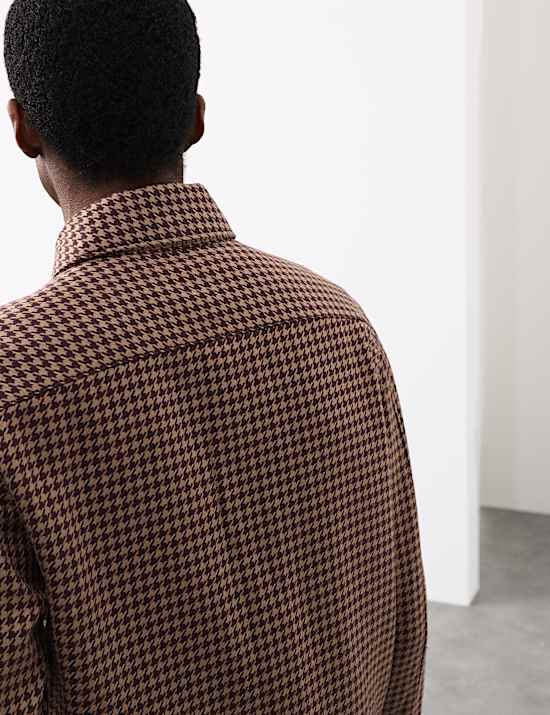 Pure Cotton Puppytooth Overshirt