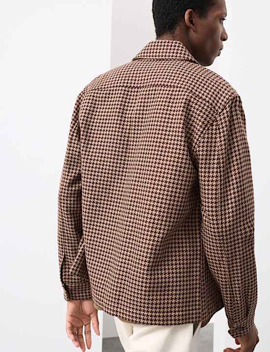 Pure Cotton Puppytooth Overshirt