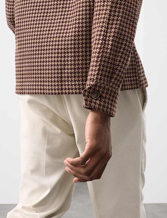 Pure Cotton Puppytooth Overshirt