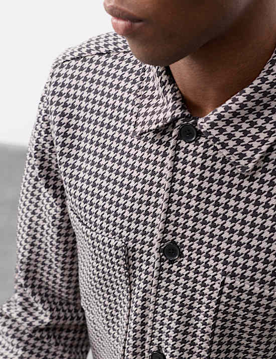 Pure Cotton Puppytooth Overshirt