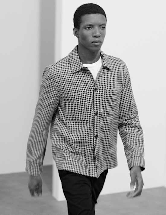 Pure Cotton Puppytooth Overshirt