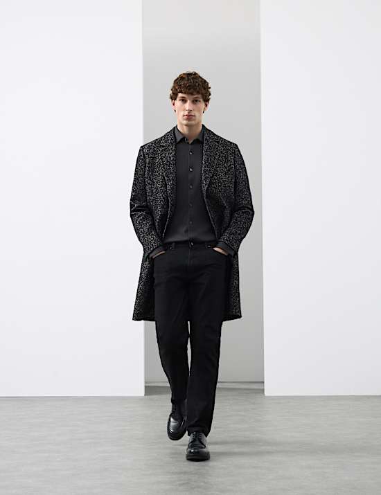 Chemise coupe cintrée en jersey 100 % coton, repassage facile