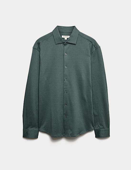 Slim Fit Easy Iron Pure Cotton Jersey Shirt