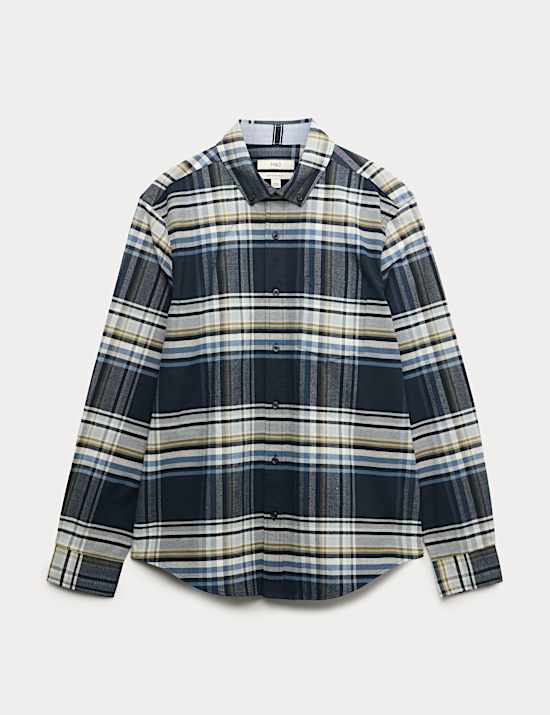 Cotton Rich Check Oxford Shirt