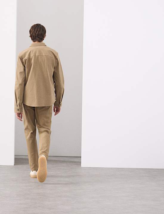 Regular Fit Cotton Rich Textured Shacket