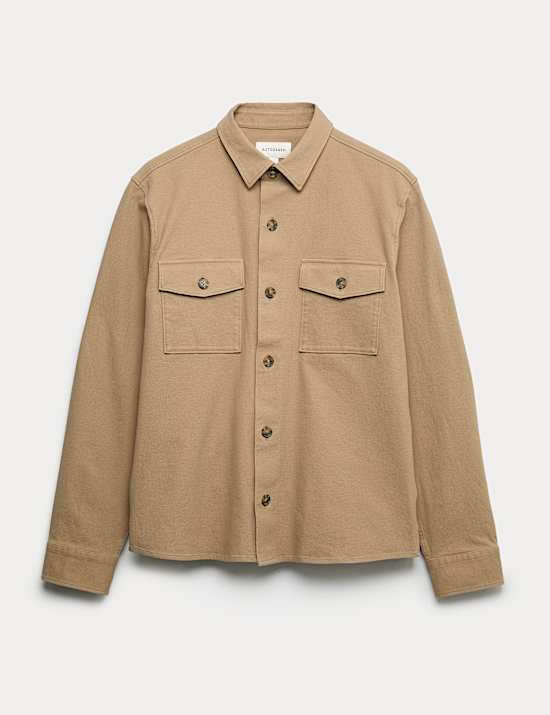 Regular Fit Cotton Rich Textured Shacket