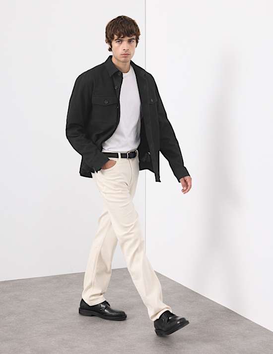 Regular Fit Cotton Rich Textured Shacket