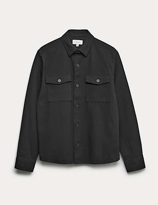 Regular Fit Cotton Rich Textured Shacket