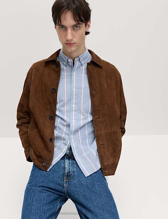 Cotton Rich Striped Oxford Shirt