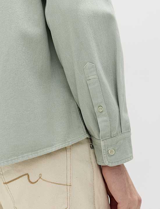 חולצת אוקספורד מכותנה טהורה בצביעת גרמנט