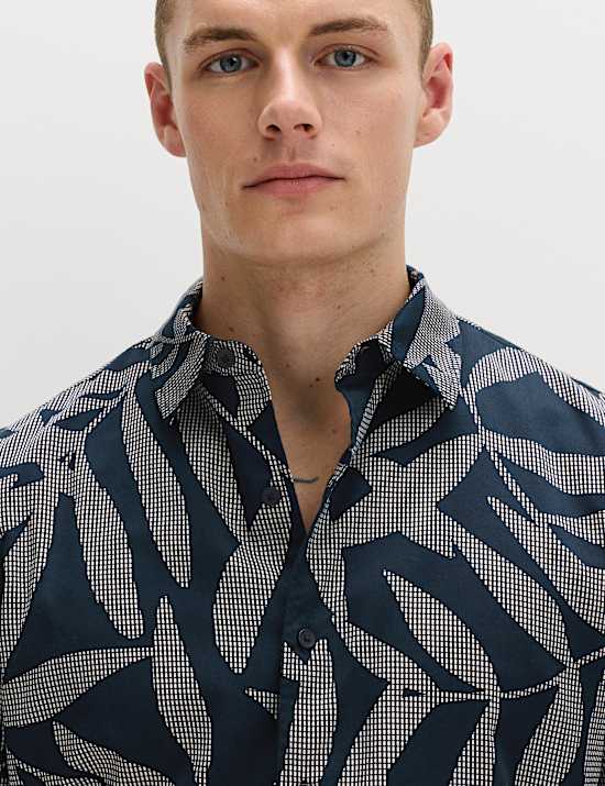 Pure Cotton Floral Short Sleeve Shirt