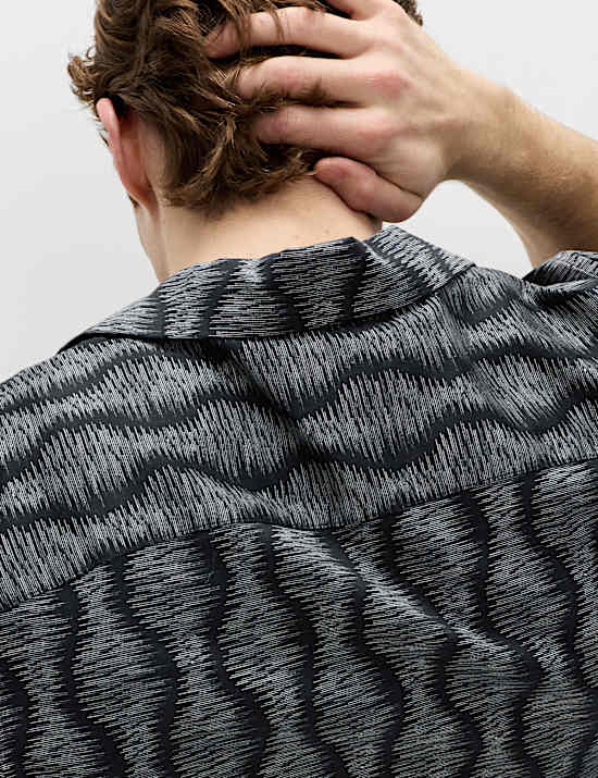 Pure Cotton Geometric Short Sleeve Shirt