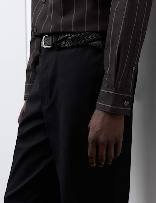 Twill Stripe Long Sleeve Overshirt