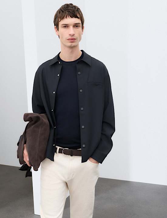 Regular Fit Stretch Twill Overshirt