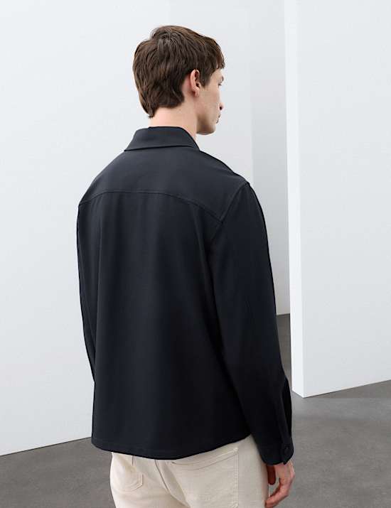 Regular Fit Stretch Twill Overshirt
