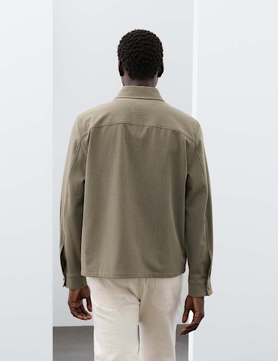 Regular Fit Stretch Twill Overshirt