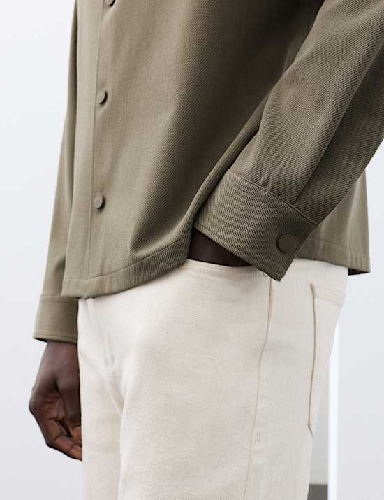 Regular Fit Stretch Twill Overshirt