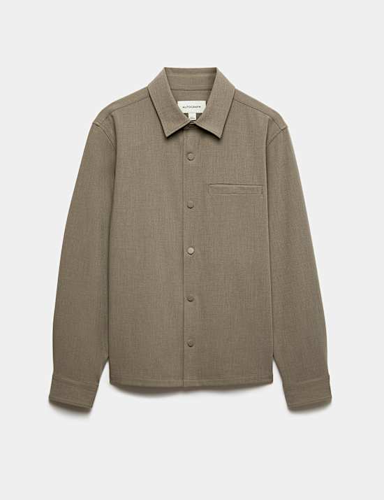 Regular Fit Stretch Twill Overshirt