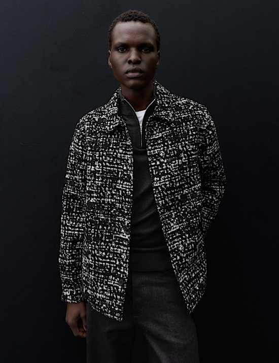 Regular Fit Wool Blend Textured Overshirt